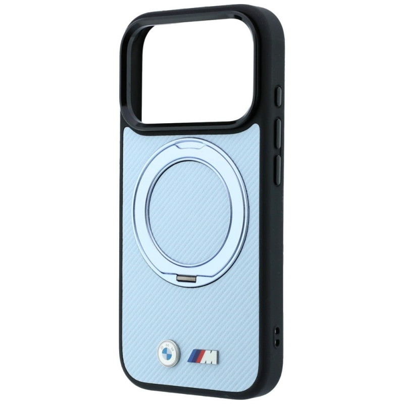BMW Kevlar Ring Stand 360 MagSafe-hoesje voor Apple iPhone 18 Pro Max / 17 Pro Max, blauw