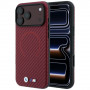 BMW M Carbon Printed Ring MagSafe-hoesje voor Apple iPhone 18 Pro / 17 Pro, bordeauxrood