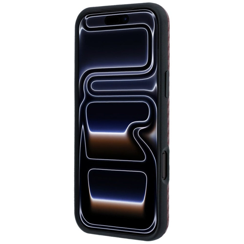 BMW M Carbon Printed Ring MagSafe-hoesje voor Apple iPhone 18 Pro / 17 Pro, bordeauxrood