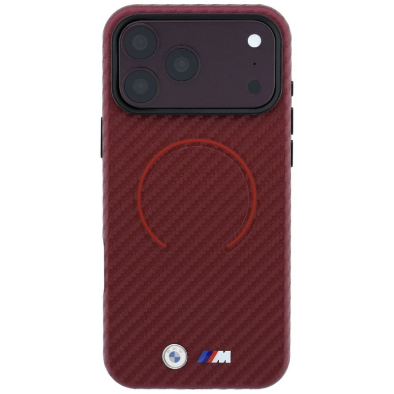 BMW M Carbon Printed Ring MagSafe-hoesje voor Apple iPhone 18 Pro Max / 17 Pro Max, rood