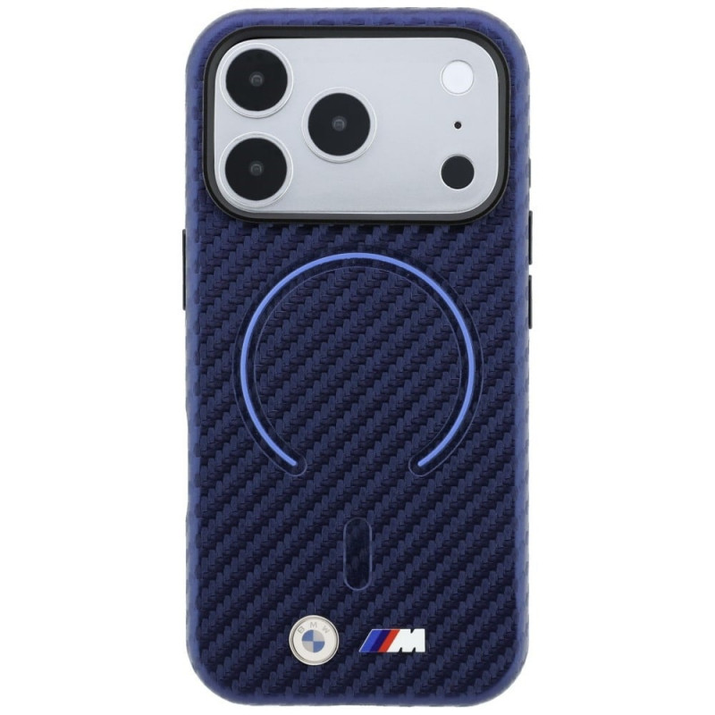 BMW M Carbon Printed Ring MagSafe-hoesje voor Apple iPhone 18 Pro Max / 17 Pro Max, marineblauw