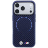 BMW M Carbon Printed Ring MagSafe-hoesje voor Apple iPhone 18 Pro / 17 Pro, marineblauw