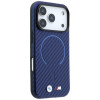 BMW M Carbon Printed Ring MagSafe-hoesje voor Apple iPhone 18 Pro / 17 Pro, marineblauw
