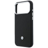 BMW Quilted Pattern Metal Logo-hoesje en portemonneeset voor Apple iPhone 18 Pro / 17 Pro, zwart
