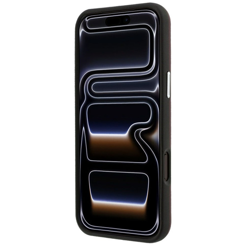 BMW Quilted Pattern Metal Logo hoesje en portemonnee-set voor Apple iPhone 18 Pro / 17 Pro, bordeaux