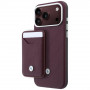BMW Quilted Pattern Metal Logo-hoesje en portemonneeset voor Apple iPhone 18 Pro Max / 17 Pro Max, bordeauxrood