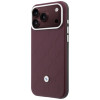 BMW Quilted Pattern Metal Logo-hoesje en portemonneeset voor Apple iPhone 18 Pro Max / 17 Pro Max, bordeauxrood