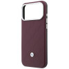 BMW Quilted Pattern Metal Logo-hoesje en portemonneeset voor Apple iPhone 18 Pro Max / 17 Pro Max, bordeauxrood