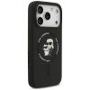 Karl Lagerfeld Silicone Karl&Choupette Ring MagSafe hoesje voor Apple iPhone 18 Pro Max / 17 Pro Max, zwart