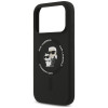 Karl Lagerfeld Silicone Karl&Choupette Ring MagSafe hoesje voor Apple iPhone 18 Pro Max / 17 Pro Max, zwart