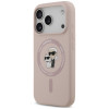 Karl Lagerfeld Silicone Karl&Choupette Ring MagSafe-hoesje voor Apple iPhone 18 Pro / 17 Pro, zwart