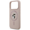 Karl Lagerfeld Silicone Karl&Choupette Ring MagSafe-hoesje voor Apple iPhone 18 Pro / 17 Pro, zwart
