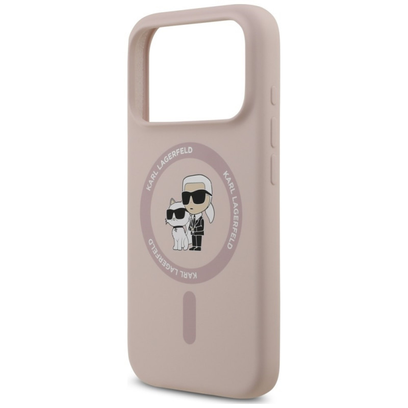 Karl Lagerfeld Silicone Karl&Choupette Ring MagSafe-hoesje voor Apple iPhone 18 Pro / 17 Pro, zwart