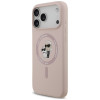 Karl Lagerfeld Silicone Karl&Choupette Ring MagSafe-hoesje voor Apple iPhone 18 Pro Max / 17 Pro Max, roze