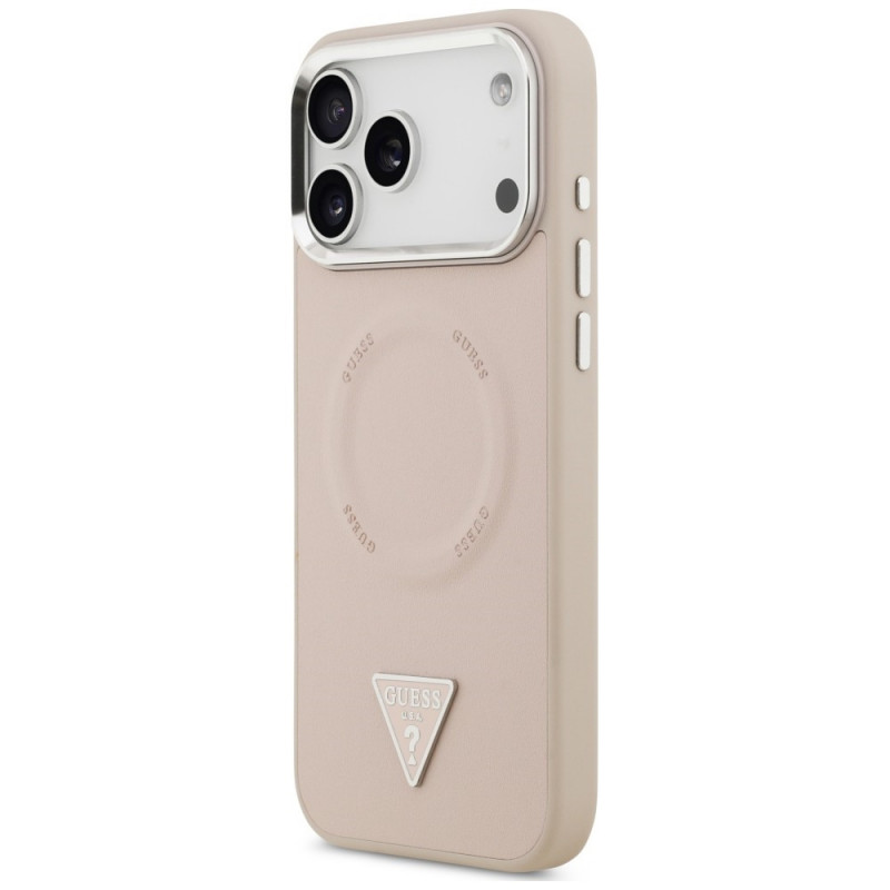 Guess Triangle Logo MagSafe-hoesje voor Apple iPhone 18 Pro Max / 17 Pro Max, roze