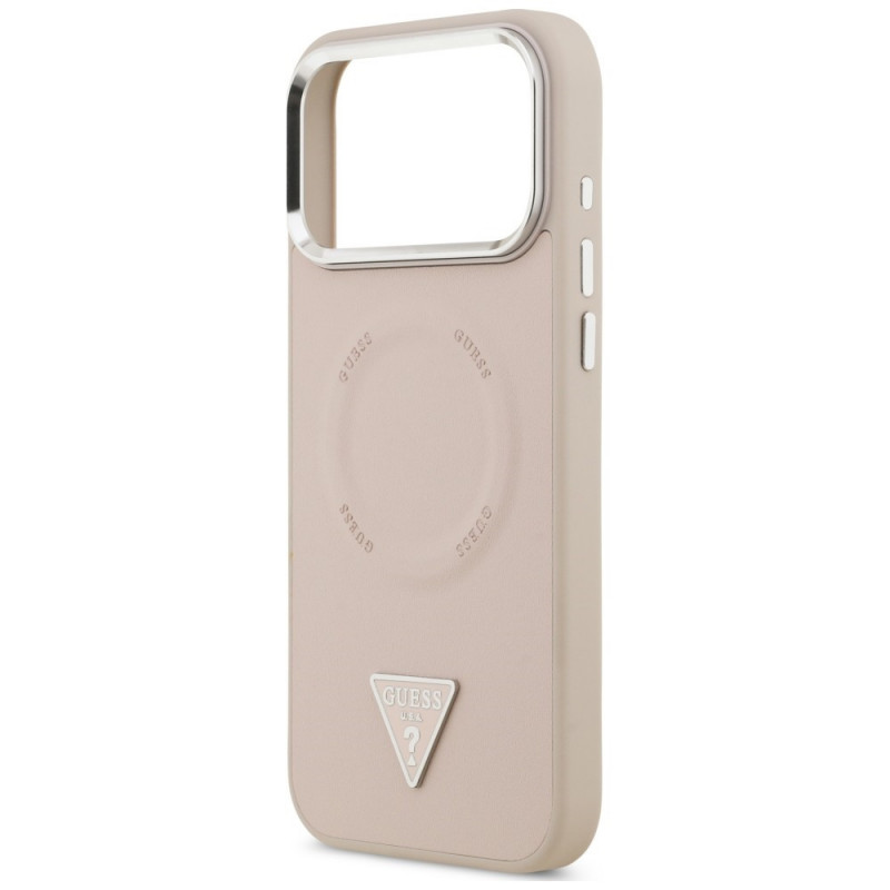 Guess Triangle Logo MagSafe-hoesje voor Apple iPhone 18 Pro Max / 17 Pro Max, roze