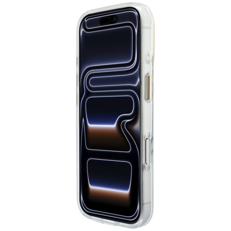 Guess IML Script Metal MagSafe-hoesje voor Apple iPhone 18 Pro / 17 Pro, transparant