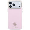 Guess Saffiano Small 4G & Classic Logo MagSafe-hoesje voor Apple iPhone 18 Pro / 17 Pro, roze