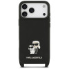 Karl Lagerfeld Saffiano Karl&Choupette Metal Pin CBDY Strap hoesje voor Apple iPhone 18 Pro Max / 17 Pro Max, zwart