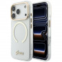 Guess IML Script Metal MagSafe-hoesje voor Apple iPhone 18 Pro Max / 17 Pro Max, transparant