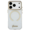 Guess IML Script Metal MagSafe-hoesje voor Apple iPhone 18 Pro Max / 17 Pro Max, transparant