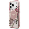 Guess IML Flower & Tonal Circle MagSafe-hoesje voor Apple iPhone 18 Pro Max / 17 Pro Max, roze
