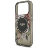 Guess IML Flowers Pearl Strap MagSafe-hoesje voor Apple iPhone 18 Pro / 17 Pro, zwart