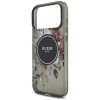 Guess IML Flowers Pearl Strap MagSafe-hoesje voor Apple iPhone 18 Pro Max / 17 Pro Max, zwart
