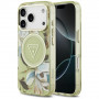 Guess IML Glitter Flowers Triangle MagSafe-hoesje voor Apple iPhone 18 Pro Max / 17 Pro Max, groen