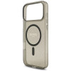 Guess IML Glitter Pearl Strap MagSafe-hoesje voor Apple iPhone 18 Pro Max / 17 Pro Max, zwart