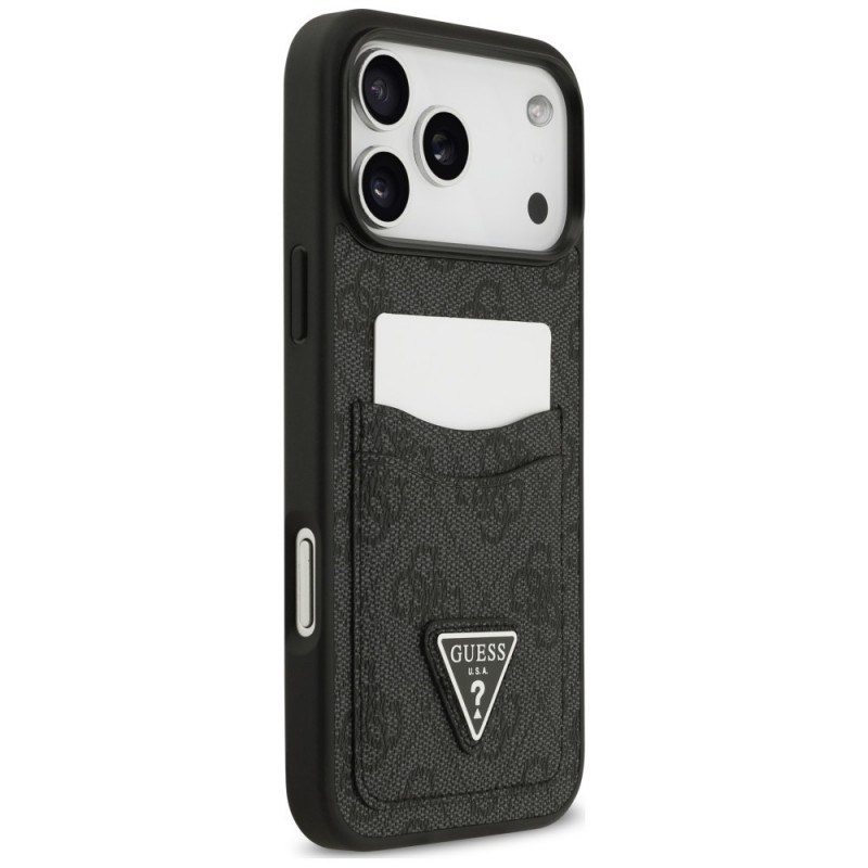 Guess 4G Double Card Triangle-hoesje voor Apple iPhone 18 Pro Max / 17 Pro Max, zwart