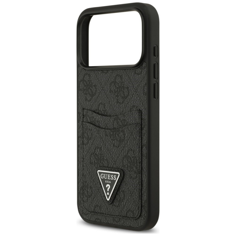 Guess 4G Double Card Triangle-hoesje voor Apple iPhone 18 Pro Max / 17 Pro Max, zwart
