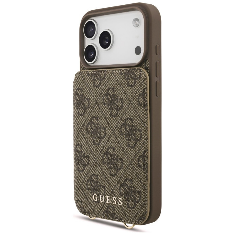 Guess 4G Cardslots & Magnetic Closure Crossbody-hoesje voor Apple iPhone 18 Pro Max / 17 Pro Max, bruin