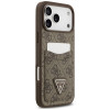 Guess 4G Double Card Triangle-hoesje voor Apple iPhone 18 Pro Max / 17 Pro Max, bruin