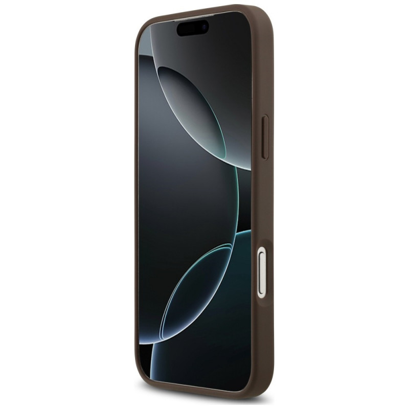 Guess 4G Double Card Triangle-hoesje voor Apple iPhone 18 Pro Max / 17 Pro Max, bruin
