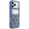 Guess 4G Double Card Triangle-hoesje voor Apple iPhone 18 Pro Max / 17 Pro Max, blauw