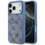 Guess 4G Double Card Triangle-hoesje voor Apple iPhone 18 Pro / 17 Pro, blauw