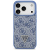 Guess 4G Double Card Triangle-hoesje voor Apple iPhone 18 Pro / 17 Pro, blauw
