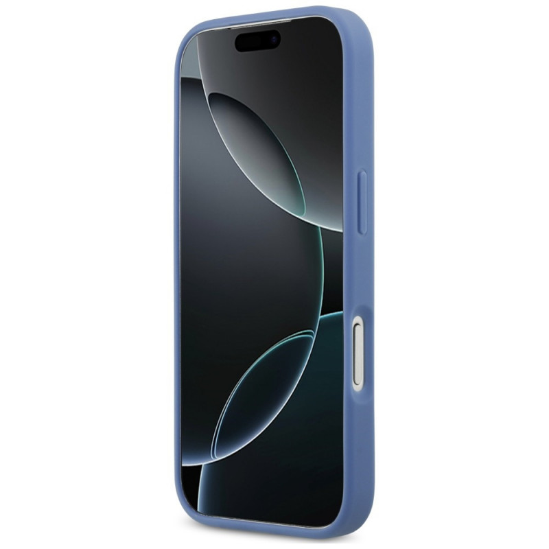 Guess 4G Double Card Triangle-hoesje voor Apple iPhone 18 Pro / 17 Pro, blauw