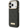 Guess 4G Logo Plate MagSafe-hoesje voor Apple iPhone 18 Pro / 17 Pro, zwart