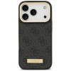 Guess 4G Logo Plate MagSafe-hoesje voor Apple iPhone 18 Pro / 17 Pro, zwart