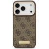 Guess 4G Logo Plate MagSafe-hoesje voor Apple iPhone 18 Pro / 17 Pro, bruin