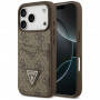 Guess 4G Double Card Triangle-hoesje voor Apple iPhone 18 Pro / 17 Pro, bruin