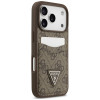 Guess 4G Double Card Triangle-hoesje voor Apple iPhone 18 Pro / 17 Pro, bruin
