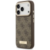 Guess 4G Logo Plate MagSafe-hoesje voor Apple iPhone 18 Pro Max / 17 Pro Max, bruin