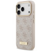 Guess 4G Logo Plate MagSafe-hoesje voor Apple iPhone 18 Pro / 17 Pro, roze