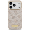 Guess 4G Logo Plate MagSafe-hoesje voor Apple iPhone 18 Pro / 17 Pro, roze