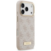 Guess 4G Logo Plate MagSafe-hoesje voor Apple iPhone 18 Pro / 17 Pro, roze