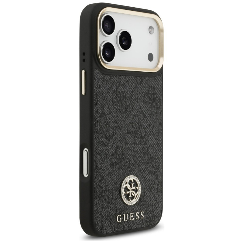 Guess 4G Strass Logo MagSafe-hoesje voor Apple iPhone 18 Pro Max / 17 Pro Max, zwart