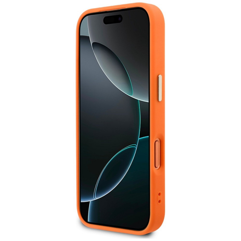 Guess Peony Hot Stamp MagSafe-hoesje voor Apple iPhone 18 Pro Max / 17 Pro Max, oranje
